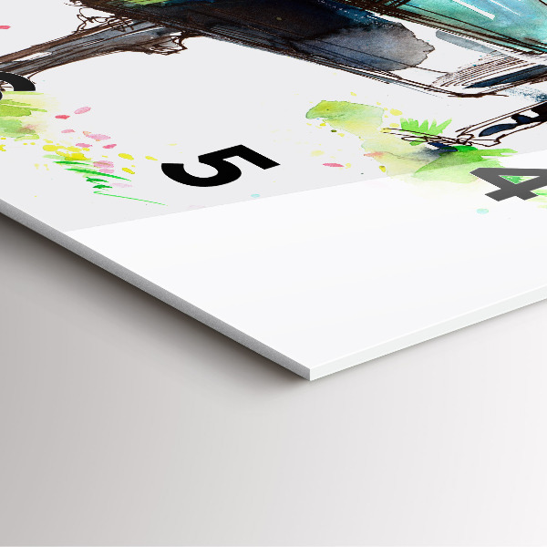 Skleněné hodiny čtvercové Ilustrace 4 ročních období