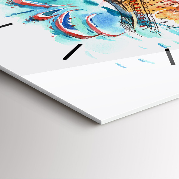 Skleněné hodiny čtvercové Itálie - Benátská gondola