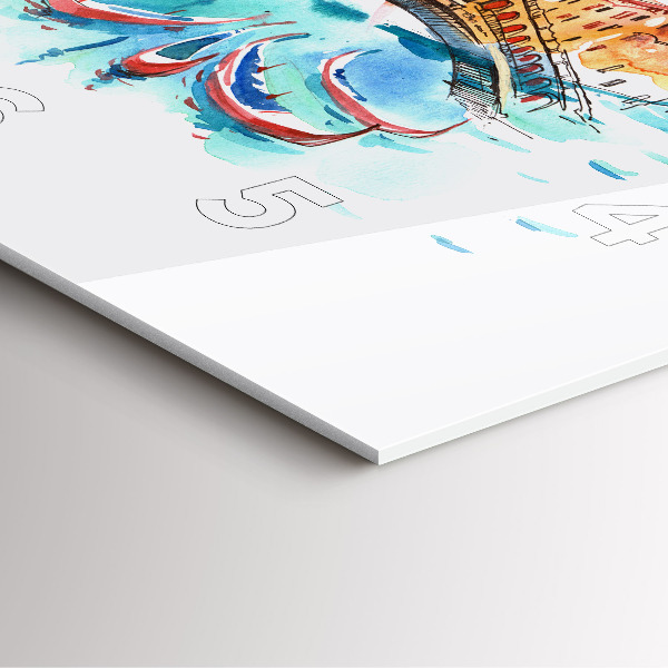 Skleněné hodiny čtvercové Itálie - Benátská gondola