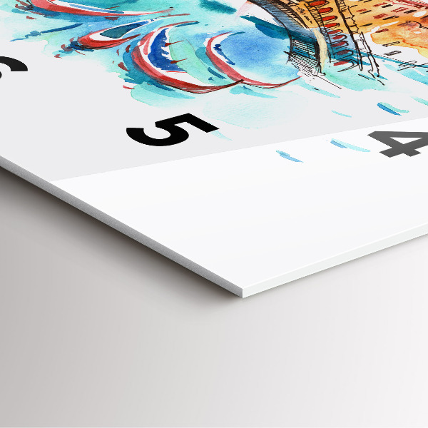 Skleněné hodiny čtvercové Itálie - Benátská gondola