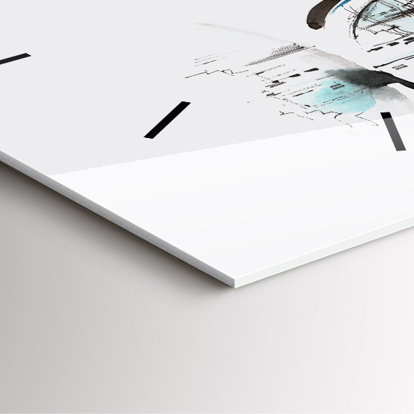 Skleněné hodiny čtvercové Město v brýlích