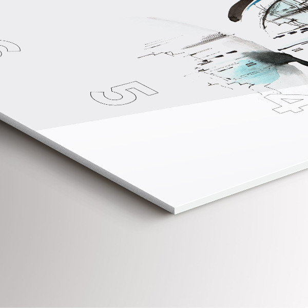 Skleněné hodiny čtvercové Město v brýlích