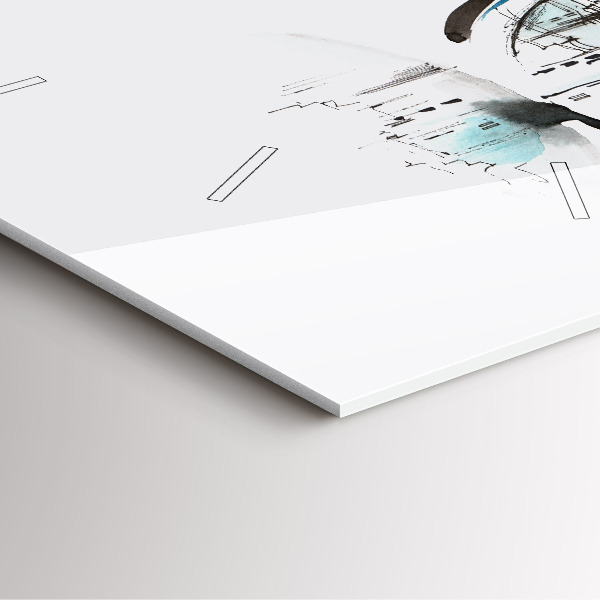 Skleněné hodiny čtvercové Město v brýlích