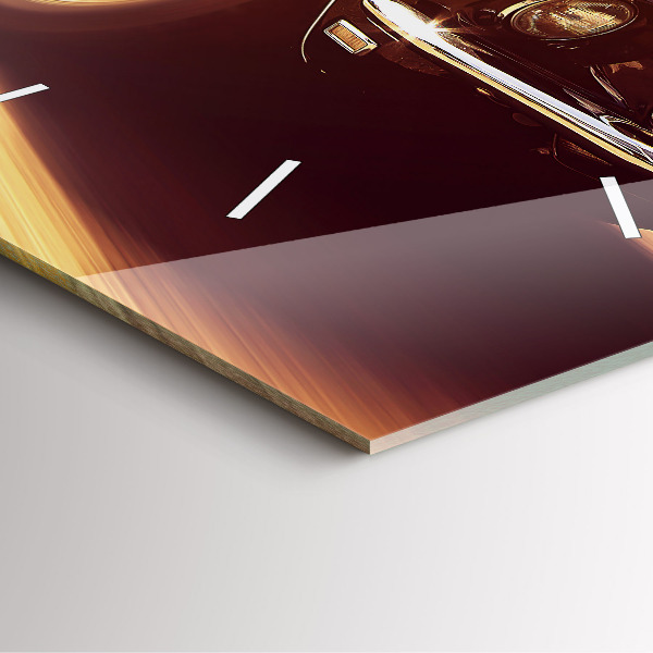 Skleněné hodiny čtvercové Klasické staré auto