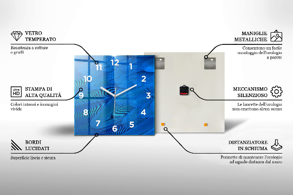 Skleněné hodiny čtvercové Jelen při východu slunce