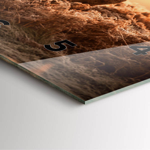 Skleněné hodiny čtvercové Jelen při východu slunce