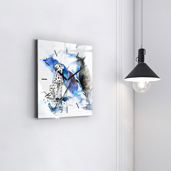 Skleněné hodiny čtvercové Dalmatin a deštník