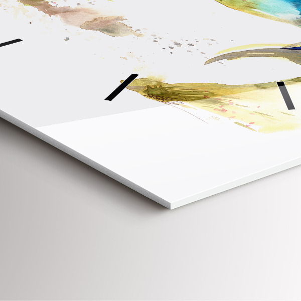 Skleněné hodiny čtvercové Malované hory a kůň