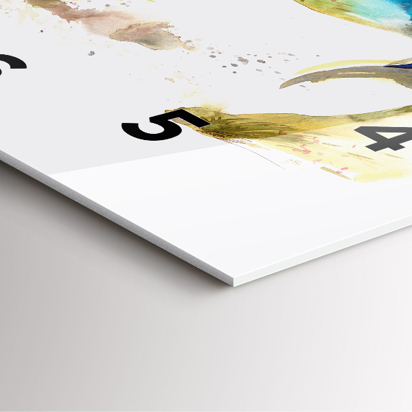 Skleněné hodiny čtvercové Malované hory a kůň