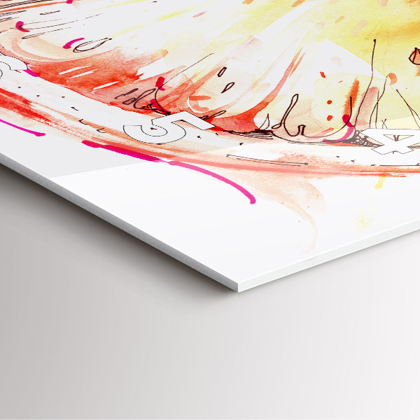 Skleněné hodiny čtvercové Malovaný pomeranč