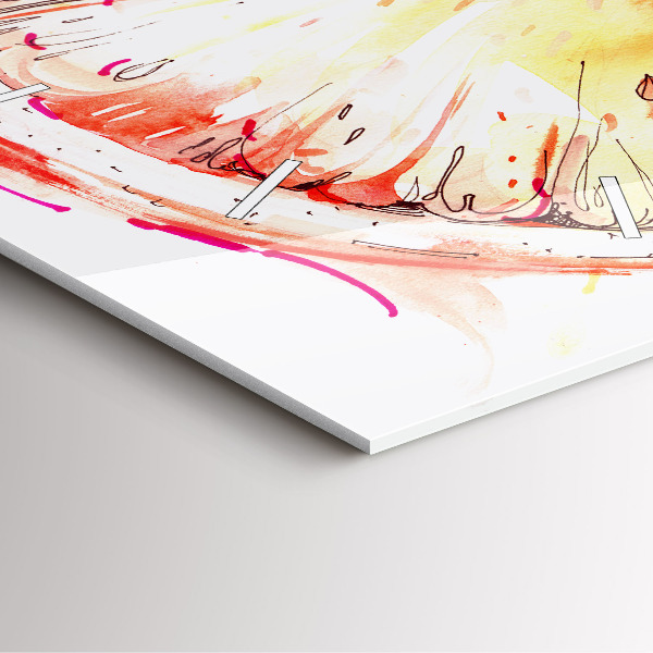 Skleněné hodiny čtvercové Malovaný pomeranč