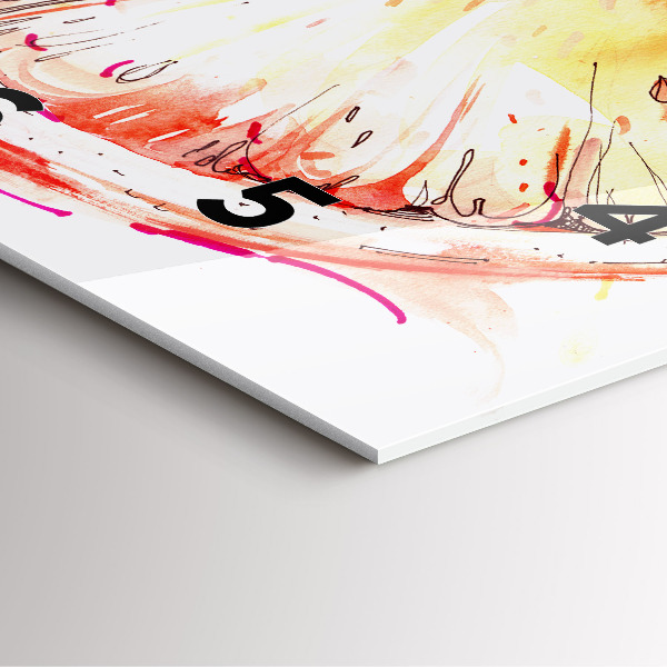 Skleněné hodiny čtvercové Malovaný pomeranč