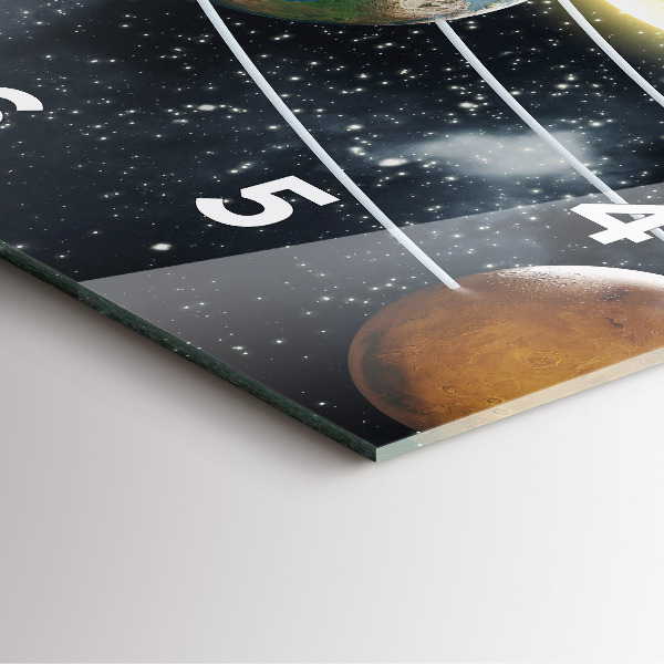 Skleněné hodiny čtvercové Sluneční soustava