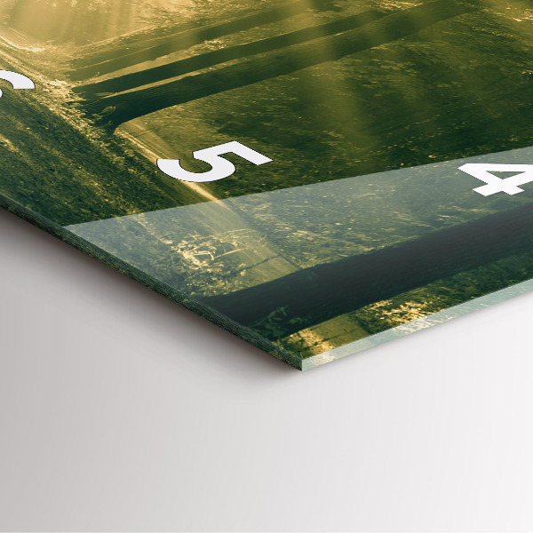 Skleněné hodiny čtvercové Sluneční paprsky Les