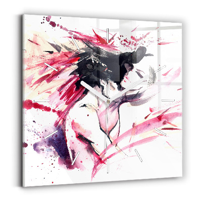 Skleněné hodiny čtvercové Abstraktní milenci