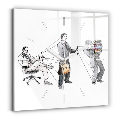 Skleněné hodiny čtvercové Marionety lidí