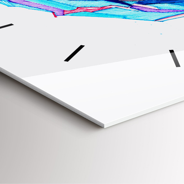 Skleněné hodiny čtvercové Lyžař