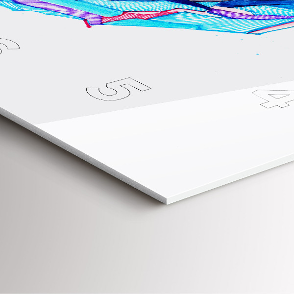 Skleněné hodiny čtvercové Lyžař