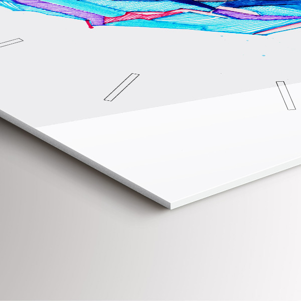 Skleněné hodiny čtvercové Lyžař