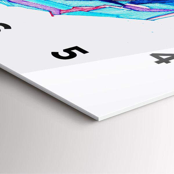 Skleněné hodiny čtvercové Lyžař