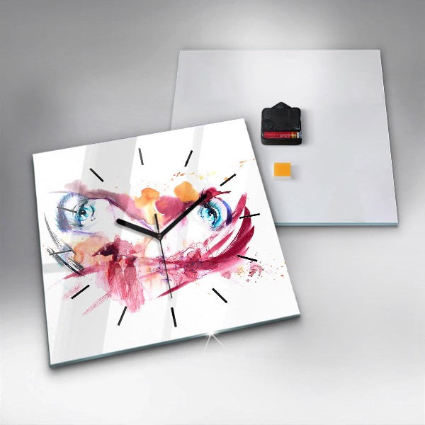 Skleněné hodiny čtvercové Romantický pár