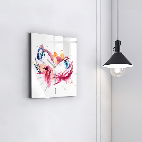 Skleněné hodiny čtvercové Romantický pár