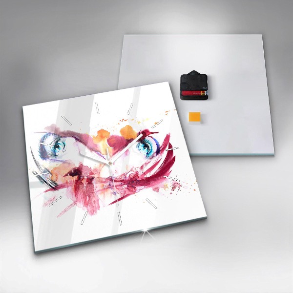 Skleněné hodiny čtvercové Romantický pár