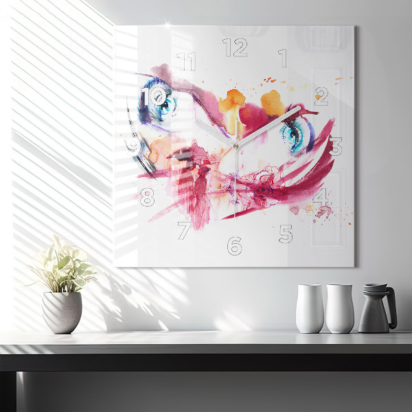 Skleněné hodiny čtvercové Romantický pár