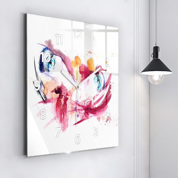 Skleněné hodiny čtvercové Romantický pár