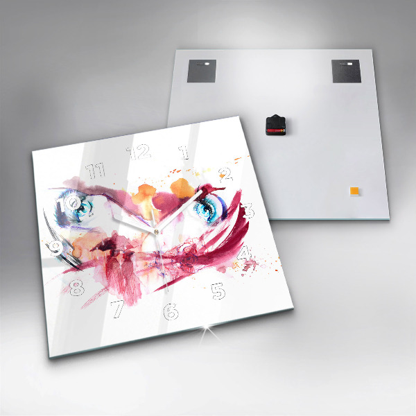 Skleněné hodiny čtvercové Romantický pár