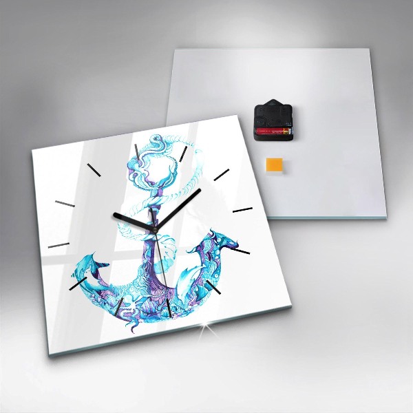 Skleněné hodiny čtvercové Mořská kotva