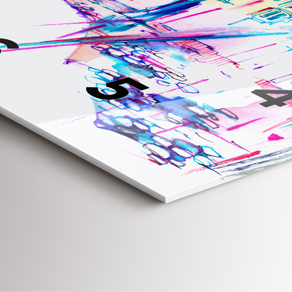 Skleněné hodiny čtvercové Deštník a město