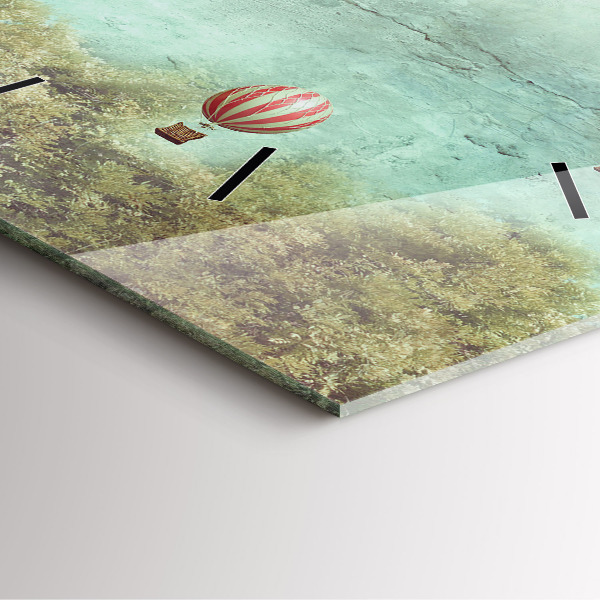 Skleněné hodiny čtvercové Malované balónky