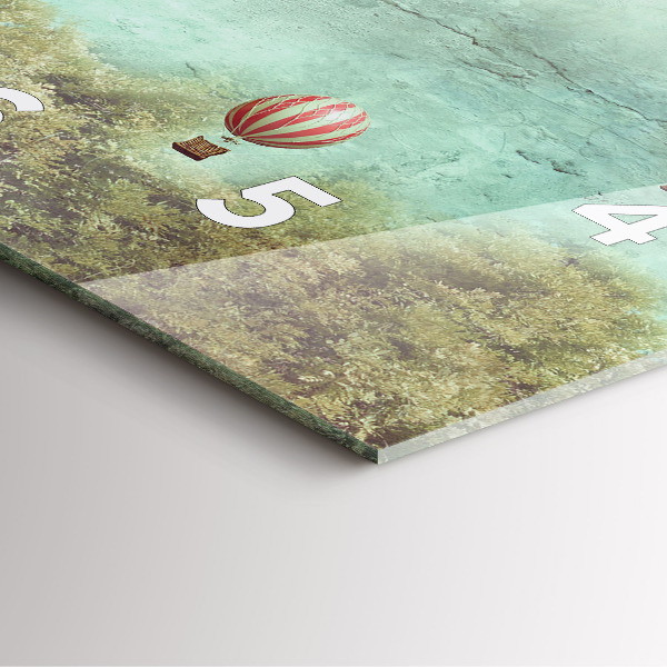 Skleněné hodiny čtvercové Malované balónky