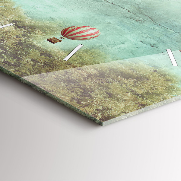 Skleněné hodiny čtvercové Malované balónky