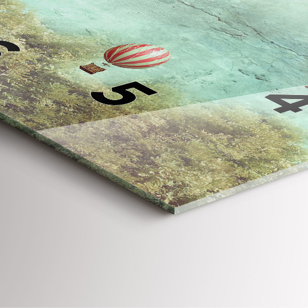 Skleněné hodiny čtvercové Malované balónky