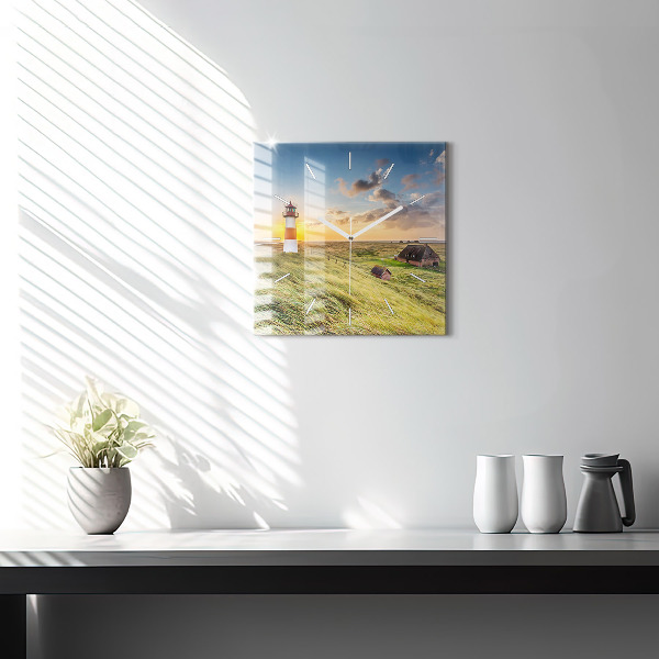 Skleněné hodiny čtvercové Maják