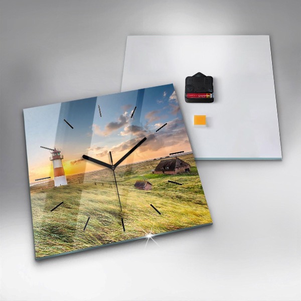 Skleněné hodiny čtvercové Maják