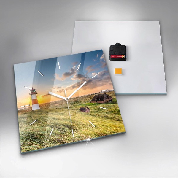 Skleněné hodiny čtvercové Maják