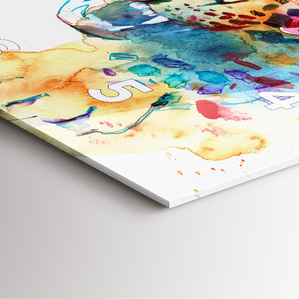 Skleněné hodiny čtvercové Divoká kočka abstraktní