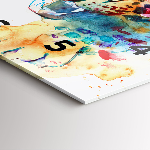 Skleněné hodiny čtvercové Divoká kočka abstraktní