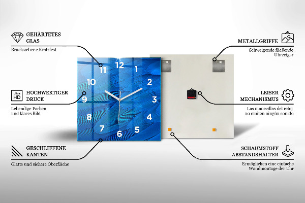Skleněné hodiny čtvercové Držení rukou