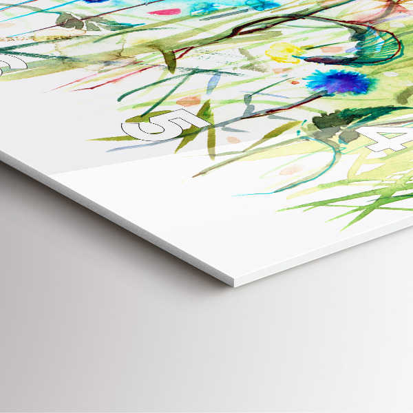 Skleněné hodiny čtvercové Květiny na louce