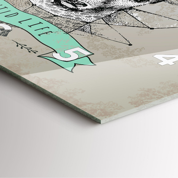 Skleněné hodiny čtvercové Hlava jelena