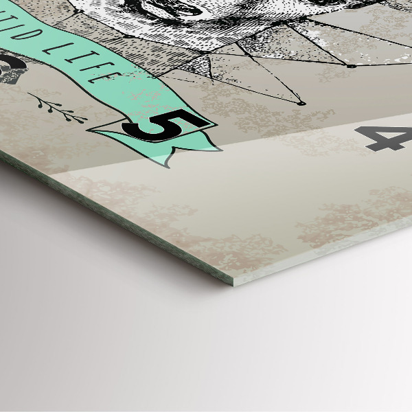 Skleněné hodiny čtvercové Hlava jelena