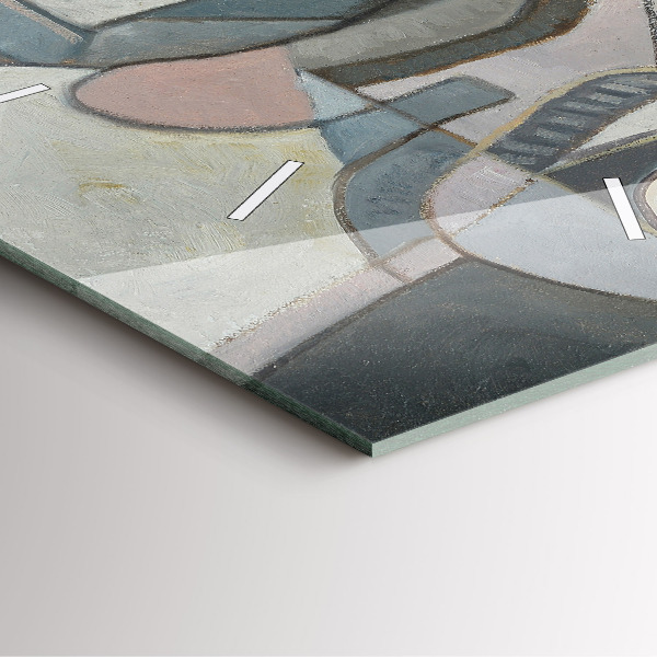 Skleněné hodiny čtvercové Abstraktní malba