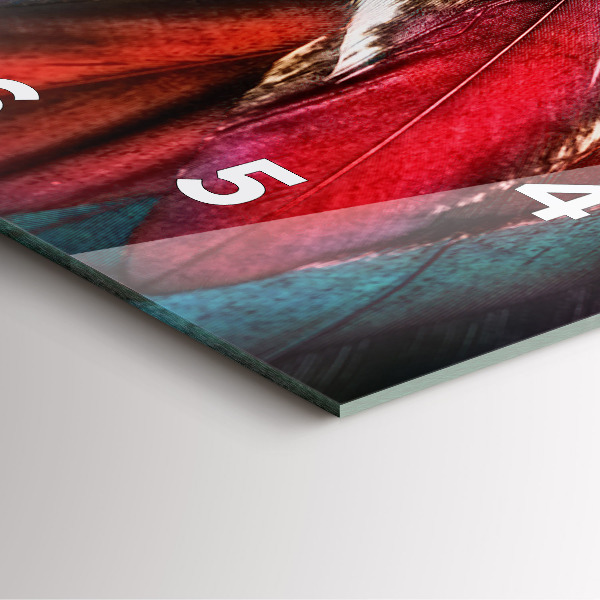 Skleněné hodiny čtvercové Světle hnědé ptačí peří