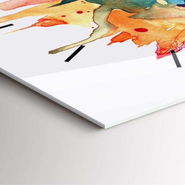 Skleněné hodiny čtvercové Barevný červený papoušek