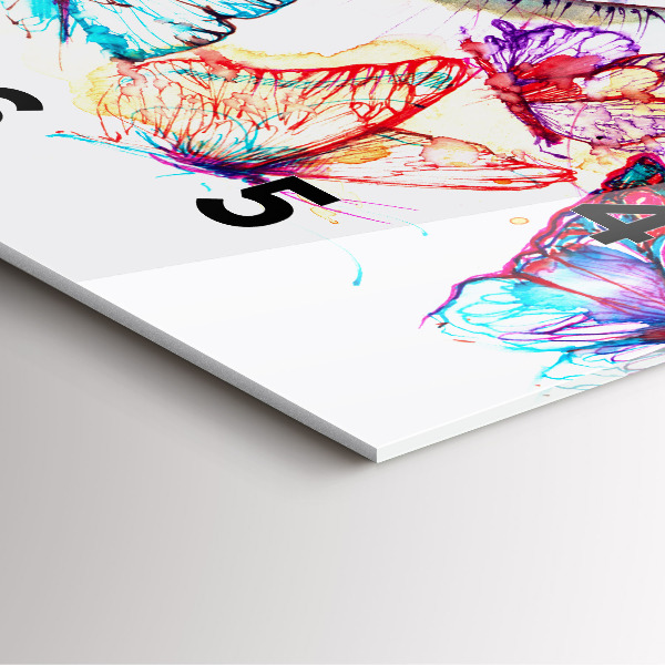 Skleněné hodiny čtvercové Barevné motýlí oko