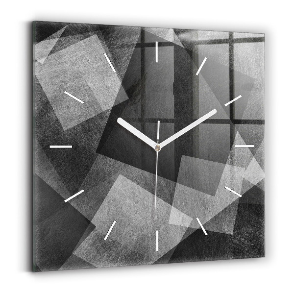 Čtvercové nástěnné hodiny Geometrická abstrakce